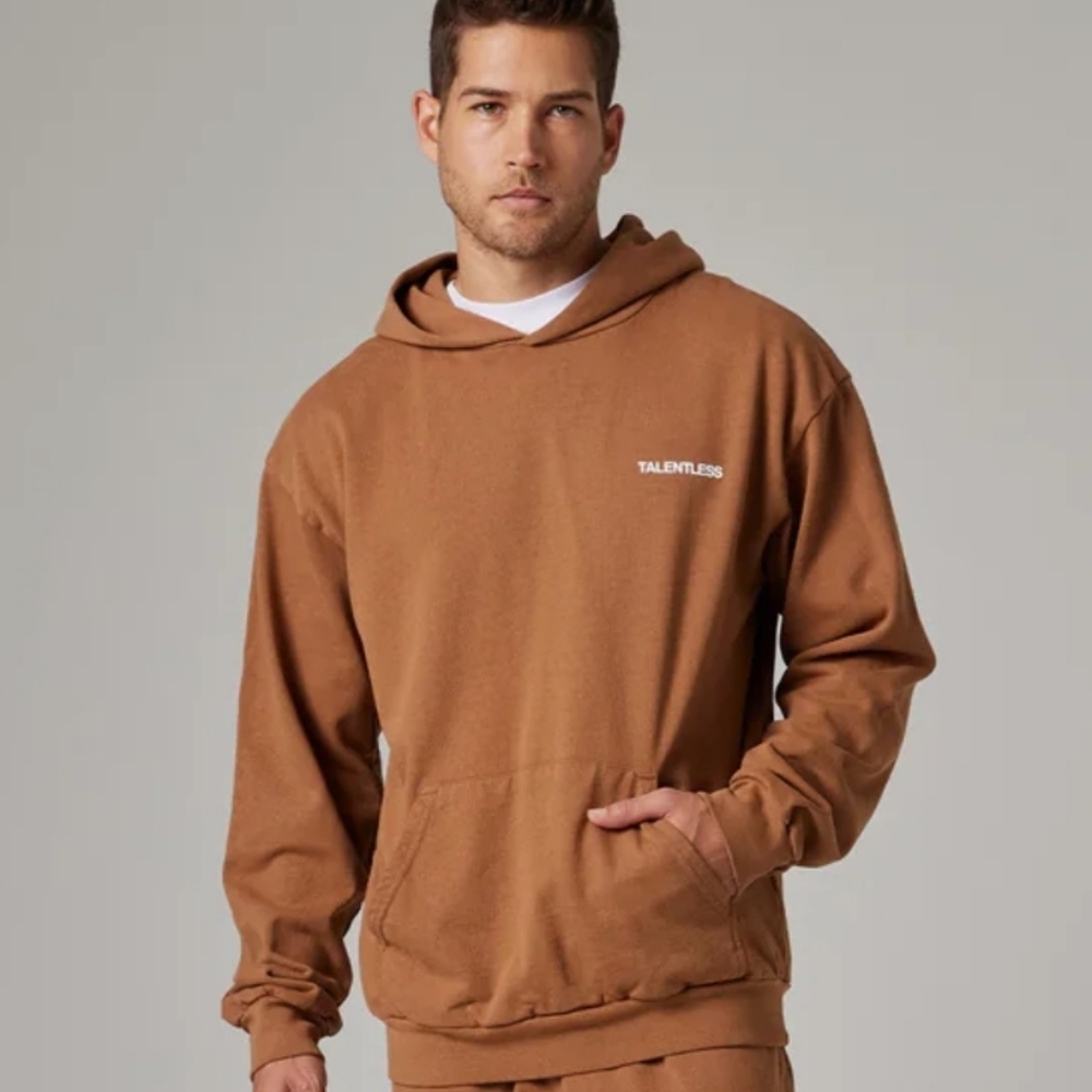 TALENTLESS Lightweight Hoodie In Toffee Size Mens XS - Unisex